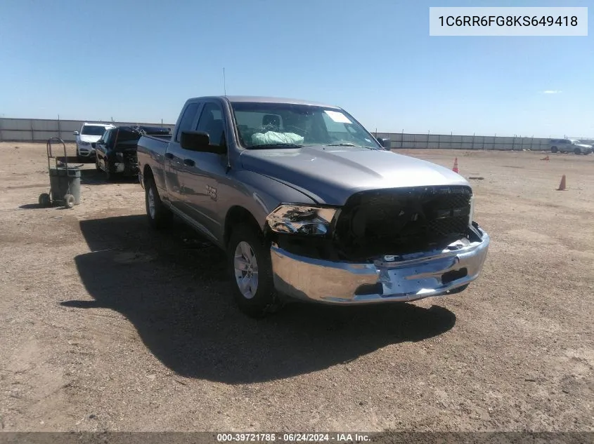 2019 Ram 1500 Classic Tradesman Quad Cab 4X2 6'4 Box VIN: 1C6RR6FG8KS649418 Lot: 39721785