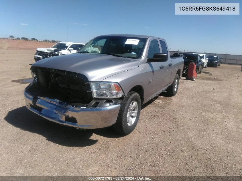 2019 Ram 1500 Classic Tradesman Quad Cab 4X2 6'4 Box VIN: 1C6RR6FG8KS649418 Lot: 39721785