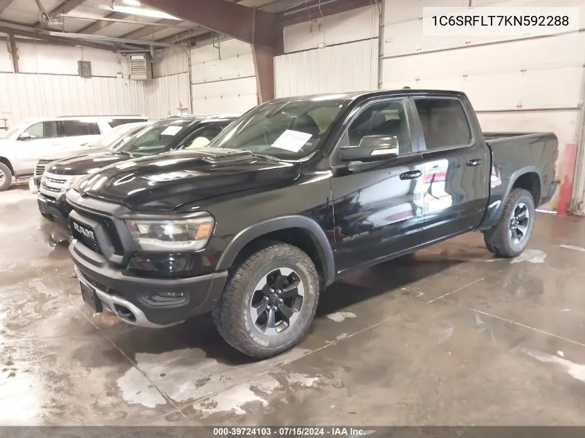 1C6SRFLT7KN592288 2019 Ram 1500 Rebel 4X4 5'7 Box