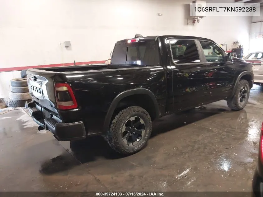 1C6SRFLT7KN592288 2019 Ram 1500 Rebel 4X4 5'7 Box