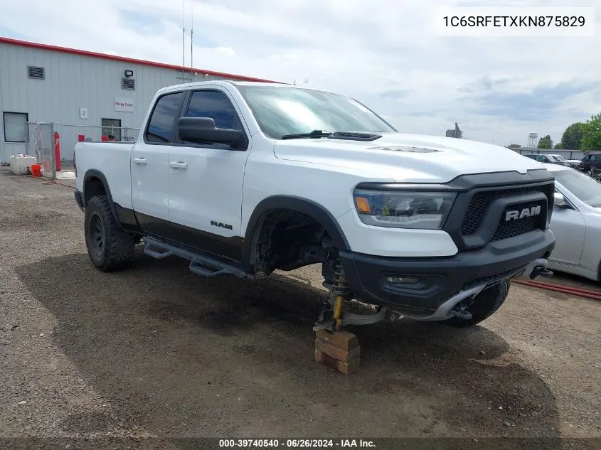 1C6SRFETXKN875829 2019 Ram 1500 Rebel Quad Cab 4X4 6'4 Box