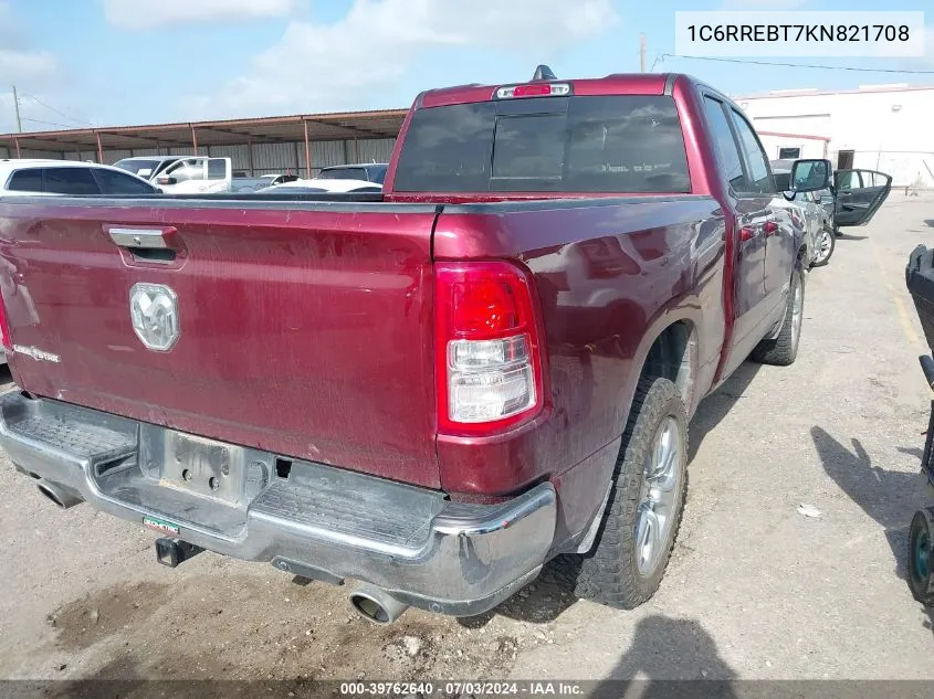 1C6RREBT7KN821708 2019 Ram 1500 Big Horn/Lone Star Quad Cab 4X2 6'4 Box