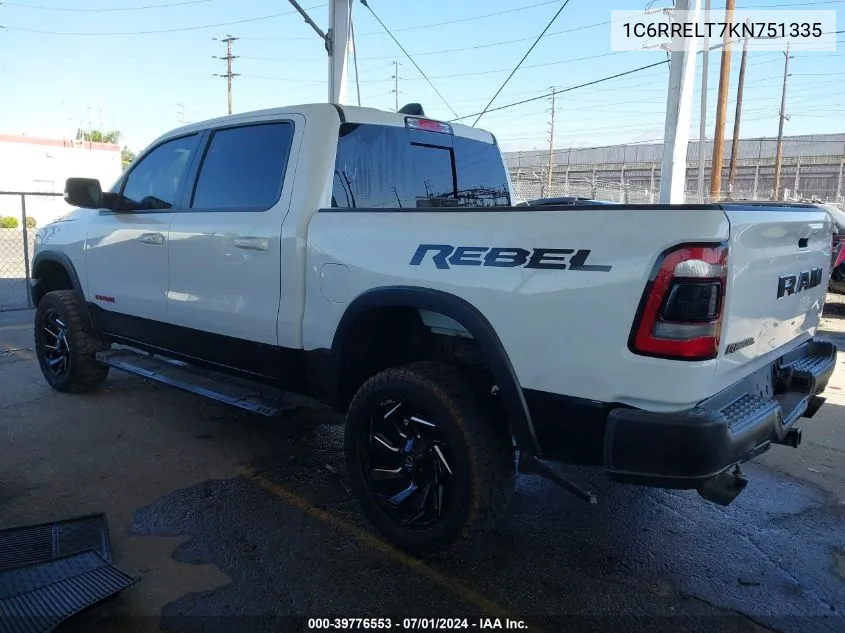 1C6RRELT7KN751335 2019 Ram 1500 Rebel 4X2 5'7 Box