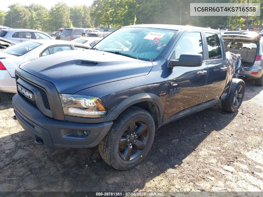 2019 Ram 1500 Classic Warlock Quad Cab 4X2 6'4 Box VIN: 1C6RR6GT4KS716558 Lot: 39781381