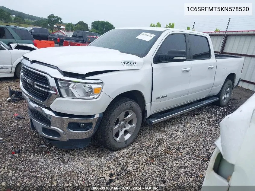 2019 Ram 1500 Big Horn/Lone Star 4X4 6'4 Box VIN: 1C6SRFMT5KN578520 Lot: 39788166