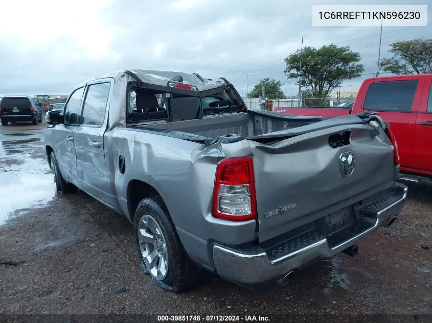 2019 Ram 1500 VIN: 1C6RREFT1KN596230 Lot: 39851748