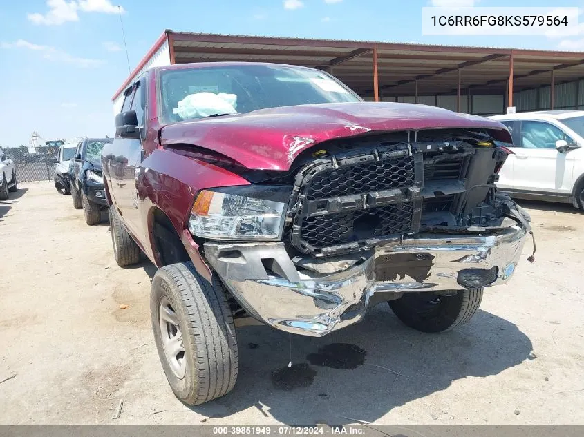 2019 Ram 1500 Classic Tradesman Quad Cab 4X2 6'4 Box VIN: 1C6RR6FG8KS579564 Lot: 39851949