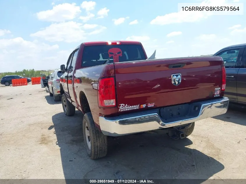 2019 Ram 1500 Classic Tradesman Quad Cab 4X2 6'4 Box VIN: 1C6RR6FG8KS579564 Lot: 39851949