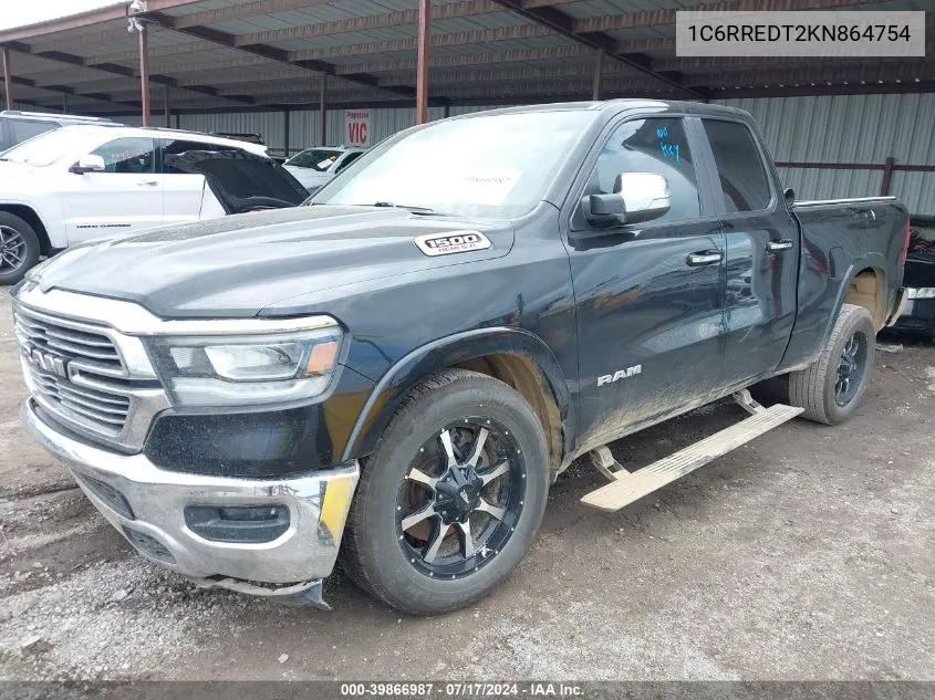 1C6RREDT2KN864754 2019 Ram 1500 Laramie Quad Cab 4X2 6'4 Box