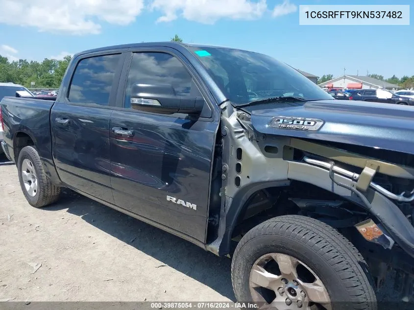 2019 Ram 1500 Big Horn/Lone Star 4X4 5'7 Box VIN: 1C6SRFFT9KN537482 Lot: 39875054