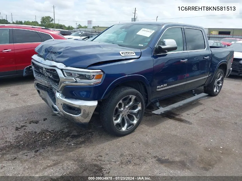 2019 Ram 1500 Limited 4X2 5'7 Box VIN: 1C6RREHT8KN581513 Lot: 39934975