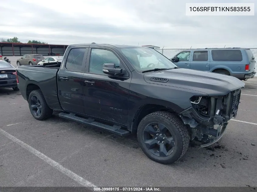 2019 Ram 1500 Big Horn/Lone Star Quad Cab 4X4 6'4 Box VIN: 1C6SRFBT1KN583555 Lot: 39989175