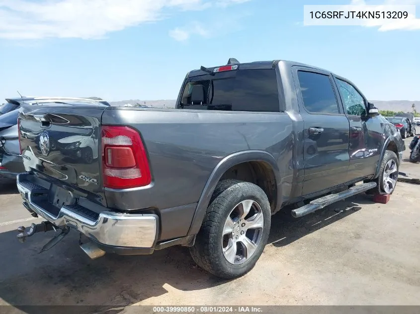 2019 Ram 1500 Laramie 4X4 5'7 Box VIN: 1C6SRFJT4KN513209 Lot: 39990850