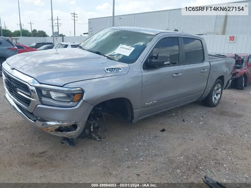 2019 Ram 1500 Big Horn/Lone Star 4X4 5'7 Box VIN: 1C6SRFFT4KN627154 Lot: 39994003