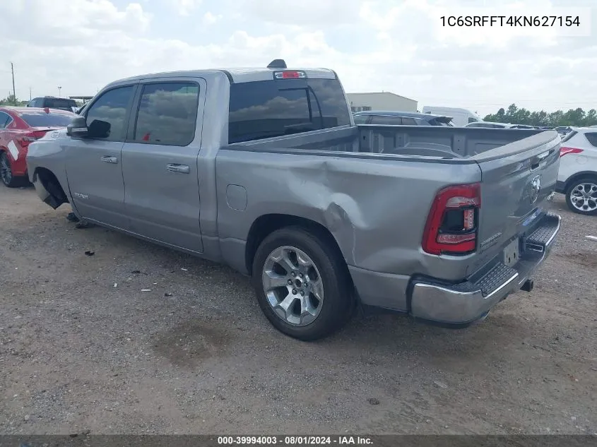 2019 Ram 1500 Big Horn/Lone Star 4X4 5'7 Box VIN: 1C6SRFFT4KN627154 Lot: 39994003