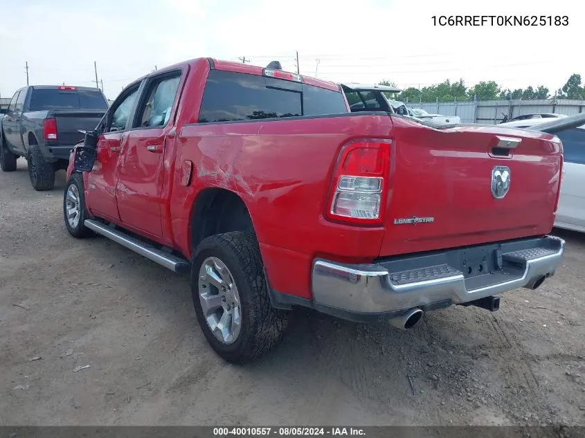 1C6RREFT0KN625183 2019 Ram 1500 Big Horn/Lone Star 4X2 5'7 Box