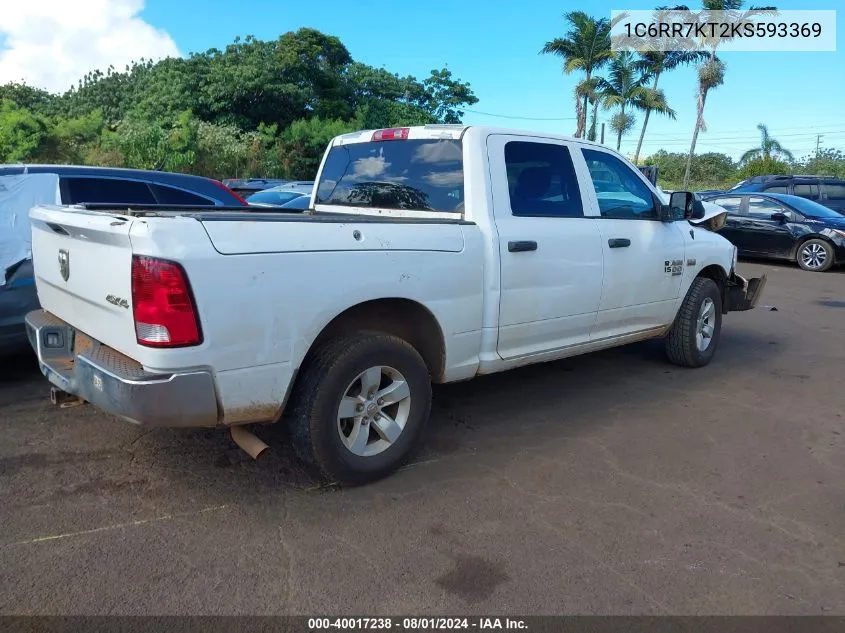 2019 Ram 1500 Classic Tradesman 4X4 5'7 Box VIN: 1C6RR7KT2KS593369 Lot: 40017238