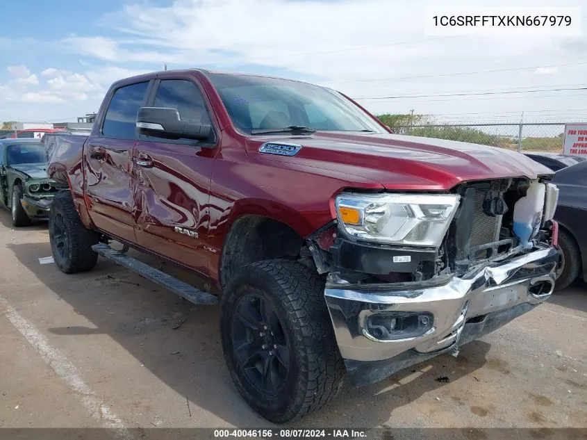 2019 Ram 1500 Big Horn/Lone Star 4X4 5'7 Box VIN: 1C6SRFFTXKN667979 Lot: 40046156