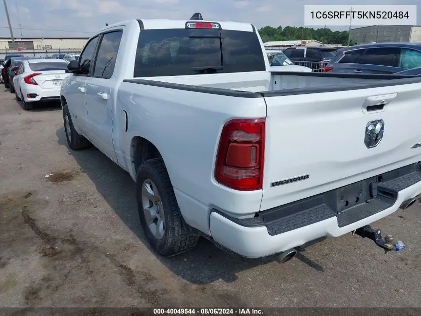 2019 Ram 1500 Big Horn/Lone Star 4X4 5'7 Box VIN: 1C6SRFFT5KN520484 Lot: 40049544