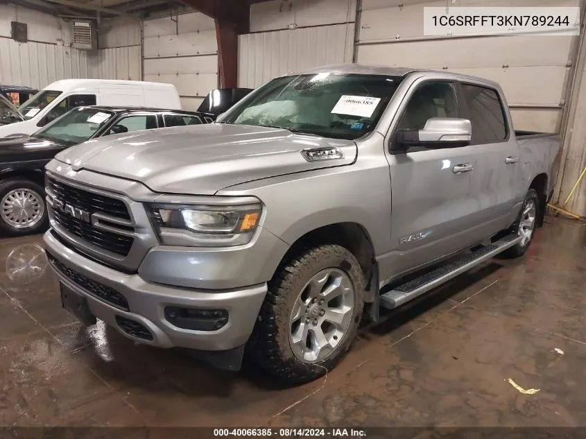 2019 Ram 1500 Big Horn/Lone Star 4X4 5'7 Box VIN: 1C6SRFFT3KN789244 Lot: 40066385