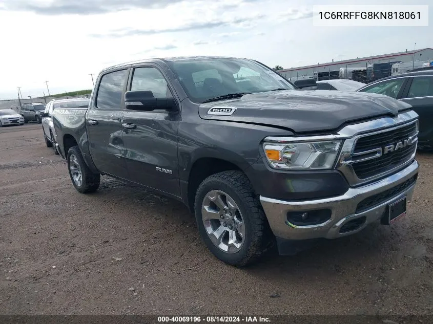 2019 Ram 1500 Big Horn/Lone Star 4X4 5'7 Box VIN: 1C6RRFFG8KN818061 Lot: 40069196