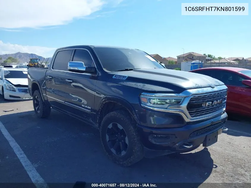 2019 Ram 1500 Limited 4X4 5'7 Box VIN: 1C6SRFHT7KN801599 Lot: 40071657