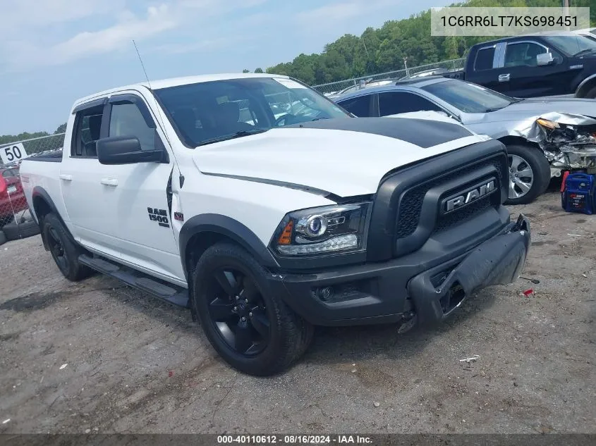 2019 Ram 1500 Classic Warlock 4X2 5'7 Box VIN: 1C6RR6LT7KS698451 Lot: 40110612