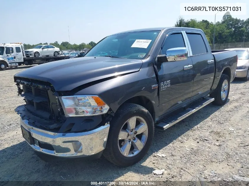 2019 Ram 1500 Classic Big Horn 4X4 5'7 Box VIN: 1C6RR7LT0KS571031 Lot: 40117200