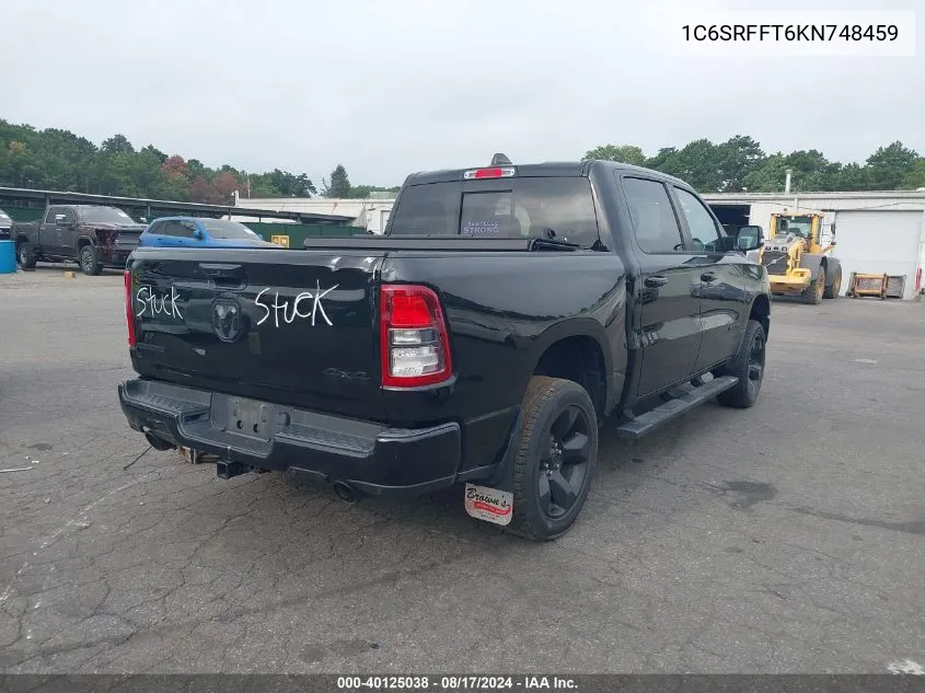 2019 Ram 1500 Big Horn/Lone Star 4X4 5'7 Box VIN: 1C6SRFFT6KN748459 Lot: 40125038