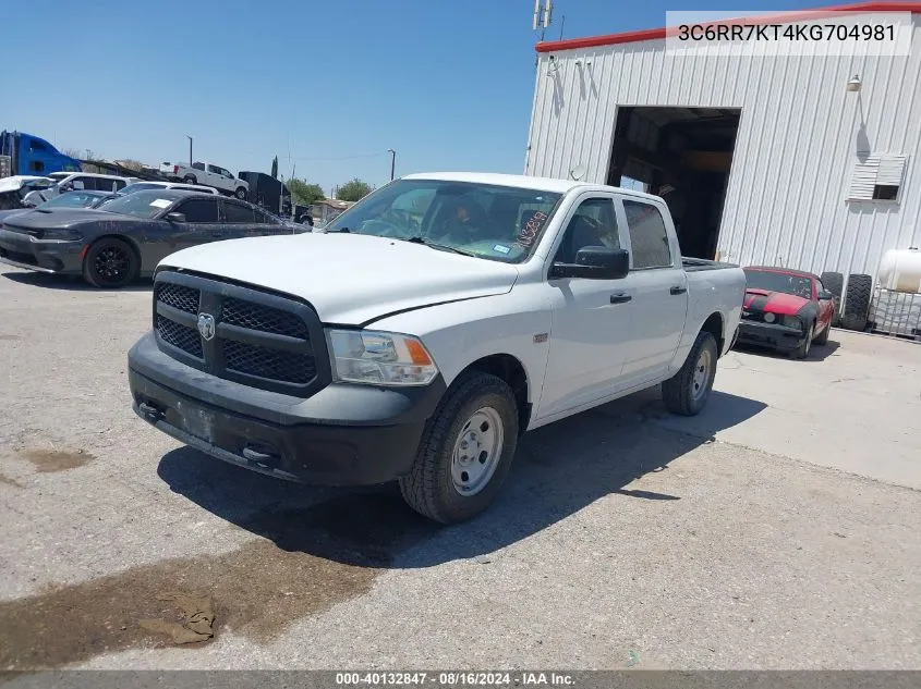 2019 Ram 1500 Classic Tradesman 4X4 5'7 Box VIN: 3C6RR7KT4KG704981 Lot: 40132847