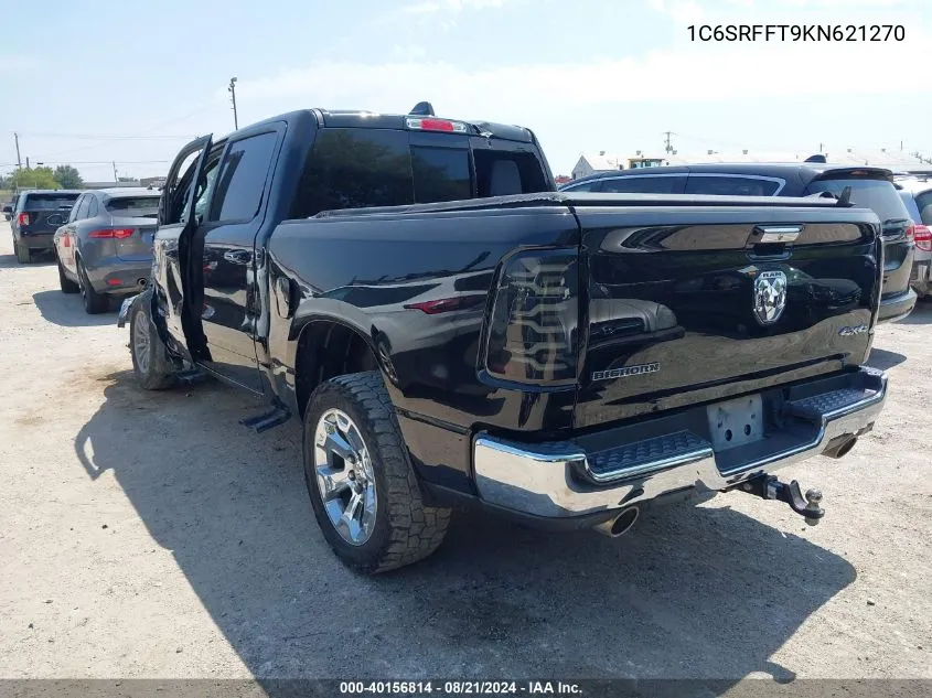 2019 Ram 1500 Big Horn/Lone Star 4X4 5'7 Box VIN: 1C6SRFFT9KN621270 Lot: 40156814