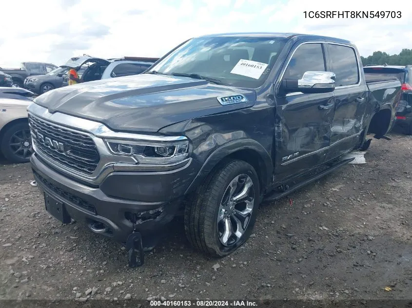 2019 Ram 1500 Limited 4X4 5'7 Box VIN: 1C6SRFHT8KN549703 Lot: 40160153