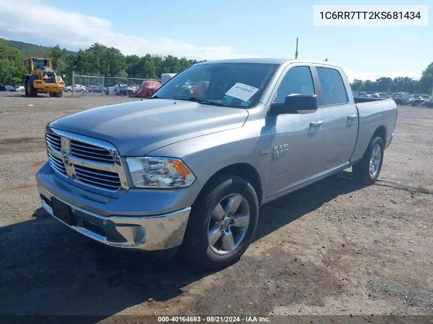 1C6RR7TT2KS681434 2019 Ram 1500 Classic Big Horn 4X4 6'4 Box