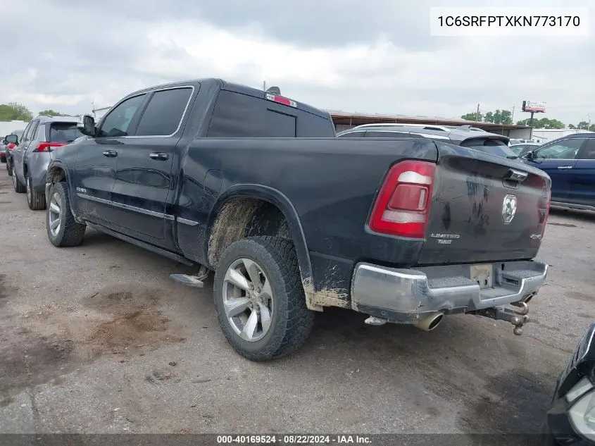 1C6SRFPTXKN773170 2019 Ram 1500 Limited 4X4 6'4 Box