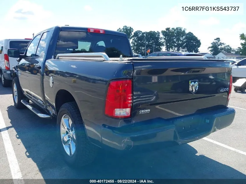 2019 Ram 1500 Classic Express Quad Cab 4X4 6'4 Box VIN: 1C6RR7FG1KS543737 Lot: 40172455