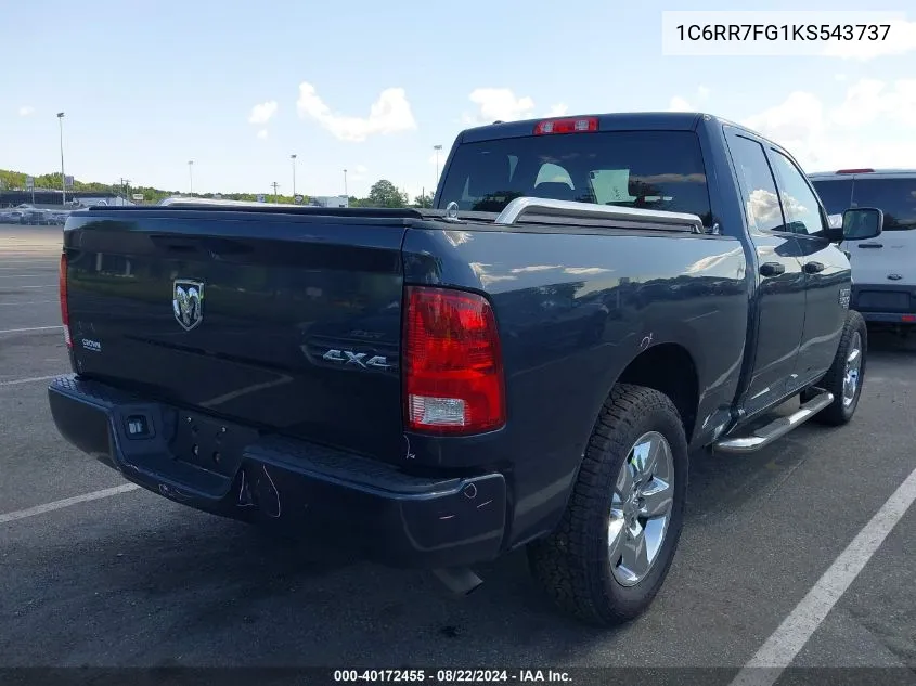 2019 Ram 1500 Classic Express Quad Cab 4X4 6'4 Box VIN: 1C6RR7FG1KS543737 Lot: 40172455