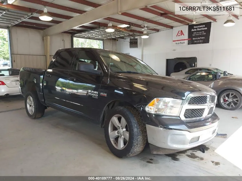 2019 Ram 1500 Classic Slt VIN: 1C6RR7LT3KS511681 Lot: 40189777