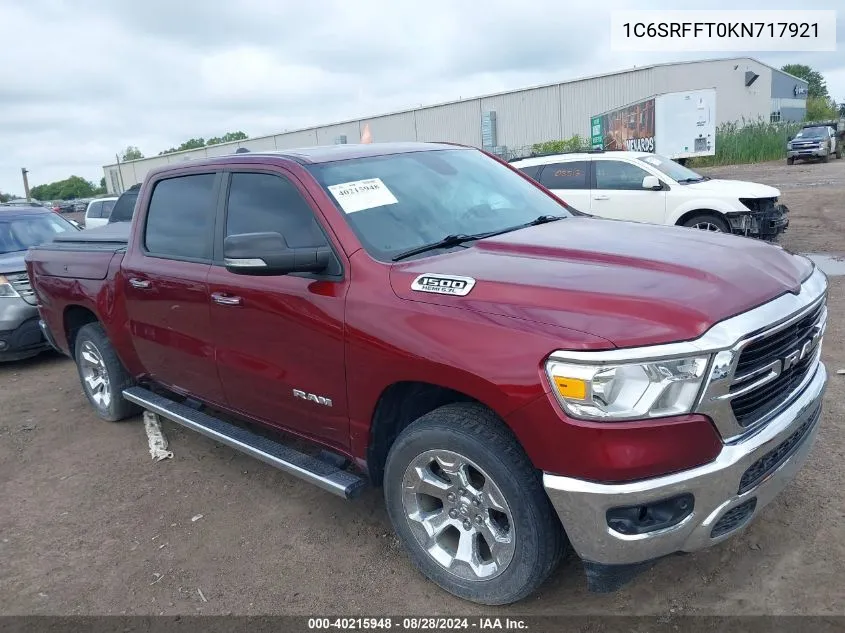 2019 Ram 1500 Big Horn/Lone Star 4X4 5'7 Box VIN: 1C6SRFFT0KN717921 Lot: 40215948