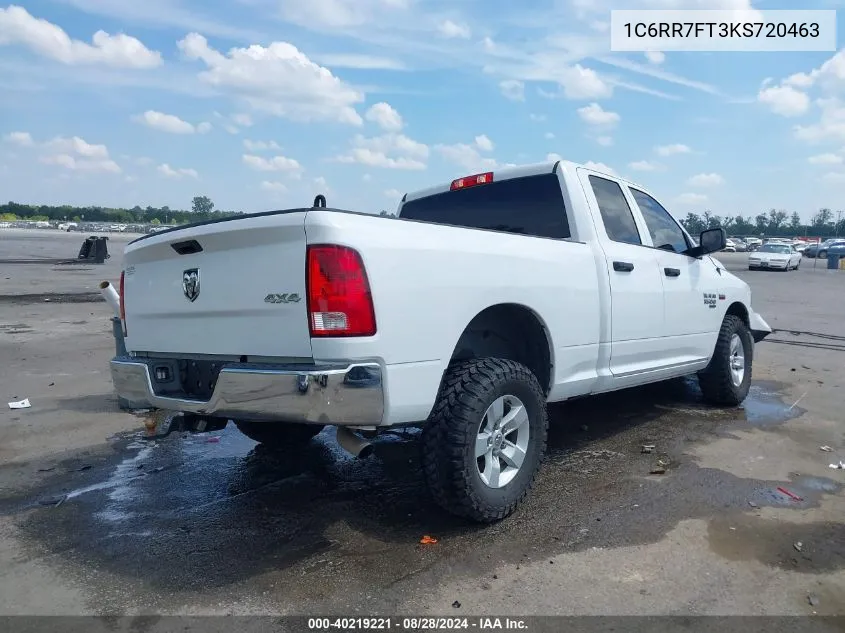 2019 Ram 1500 Classic Tradesman Quad Cab 4X4 6'4 Box VIN: 1C6RR7FT3KS720463 Lot: 40219221