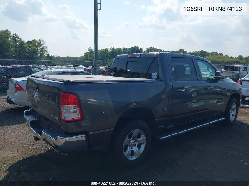 2019 Ram 1500 Big Horn/Lone Star 4X4 5'7 Box VIN: 1C6SRFFT0KN874123 Lot: 40221052