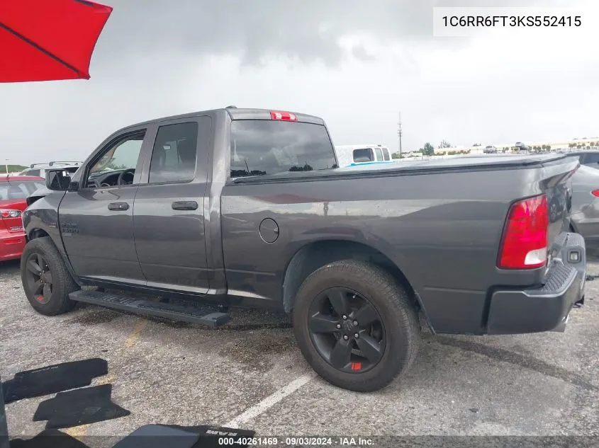 2019 Ram 1500 Classic Express Quad Cab 4X2 6'4 Box VIN: 1C6RR6FT3KS552415 Lot: 40261469