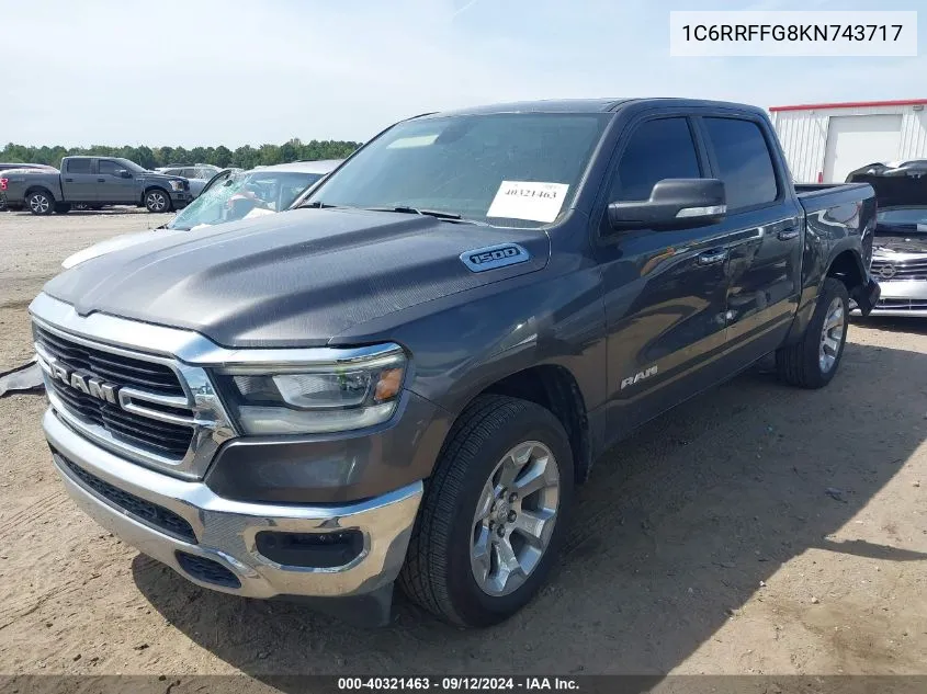 2019 Ram 1500 Big Horn/Lone Star 4X4 5'7 Box VIN: 1C6RRFFG8KN743717 Lot: 40321463