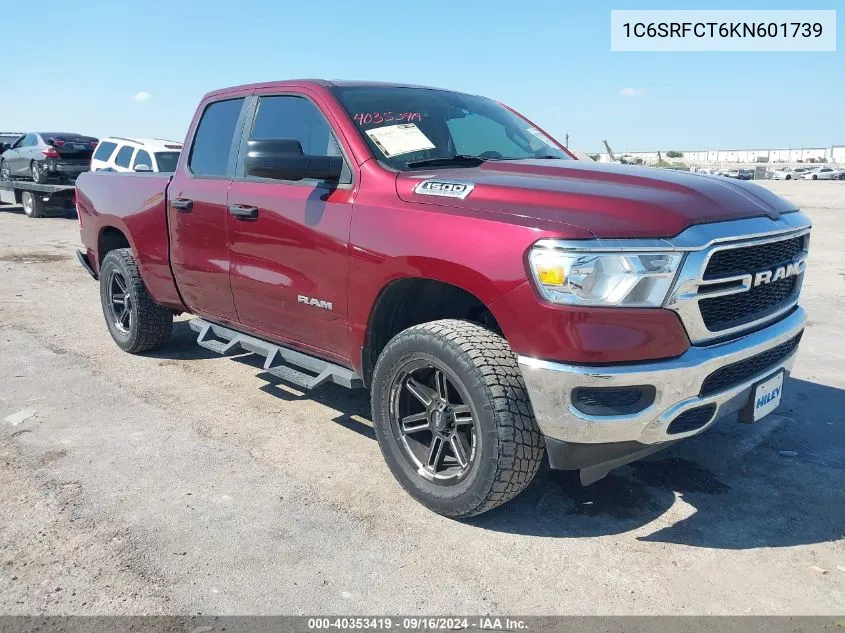 2019 Ram 1500 Tradesman Quad Cab 4X4 6'4 Box VIN: 1C6SRFCT6KN601739 Lot: 40353419