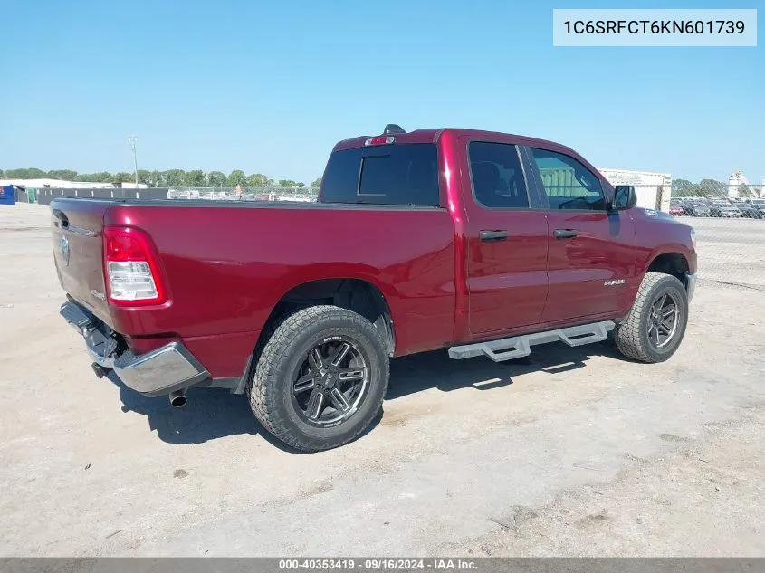 2019 Ram 1500 Tradesman Quad Cab 4X4 6'4 Box VIN: 1C6SRFCT6KN601739 Lot: 40353419