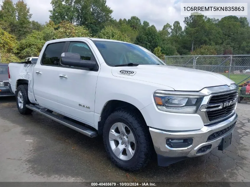 2019 Ram 1500 Big Horn/Lone Star 4X2 6'4 Box VIN: 1C6RREMT5KN835863 Lot: 40455679