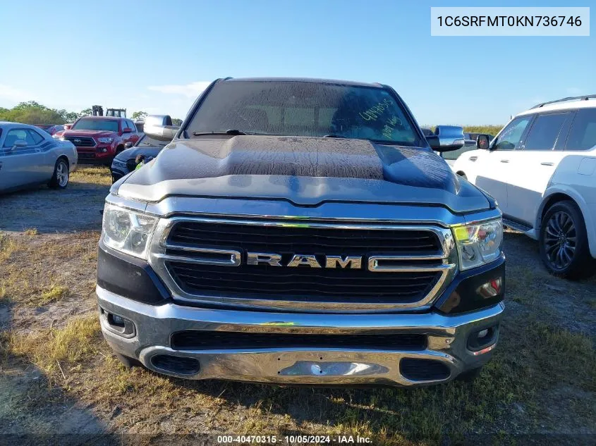 2019 Ram 1500 Big Horn/Lone Star VIN: 1C6SRFMT0KN736746 Lot: 40470315