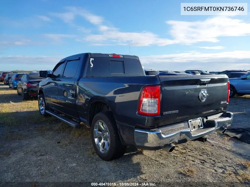 2019 Ram 1500 Big Horn/Lone Star VIN: 1C6SRFMT0KN736746 Lot: 40470315