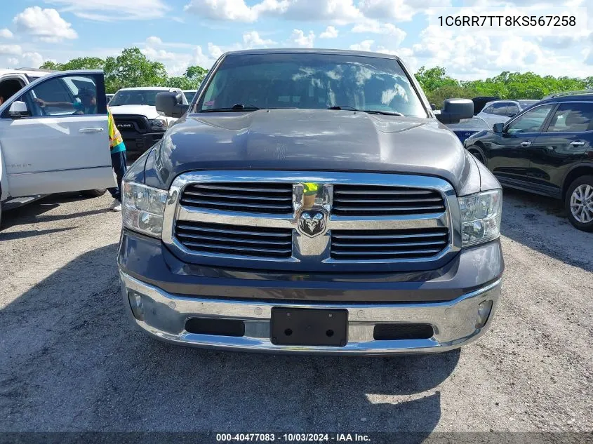 2019 Ram 1500 Classic Big Horn 4X4 6'4 Box VIN: 1C6RR7TT8KS567258 Lot: 40477083