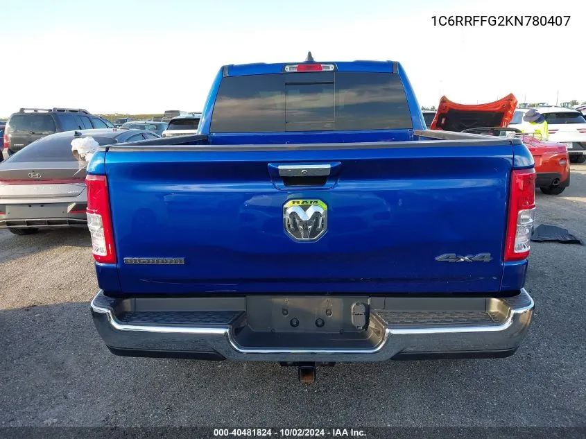 2019 Ram 1500 Big Horn/Lone Star 4X4 5'7 Box VIN: 1C6RRFFG2KN780407 Lot: 40481824