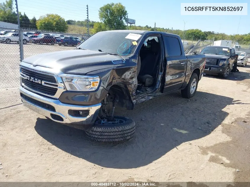 2019 Ram 1500 Big Horn/Lone Star 4X4 5'7 Box VIN: 1C6SRFFT5KN852697 Lot: 40493712